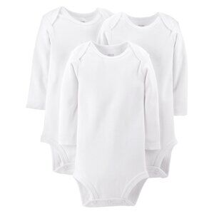 Carter's Just One You Baby Long Sleeve Bodysuit White Set of 3